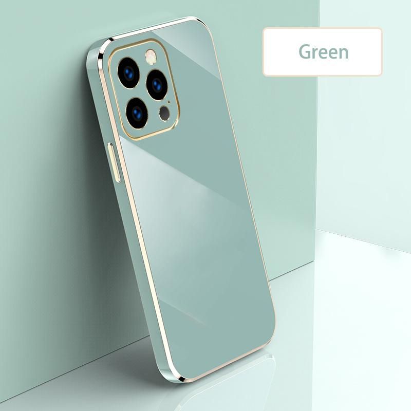 Ultra Thin Plating Phone Case for iPhone 14 Pro Lens Protection soft Phone Back Cover-Green
