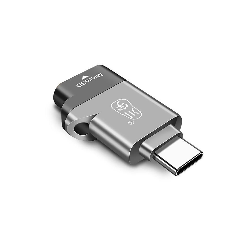 kawau C356 Portable USB3.1 Type-C Card Reader High-speed Transmission Zinc Alloy Shell TF Card Slot for Type-C Devices