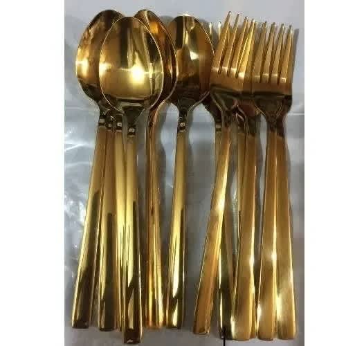 Gold Plated Cutlery Set - Fork And Spoon -12pieces