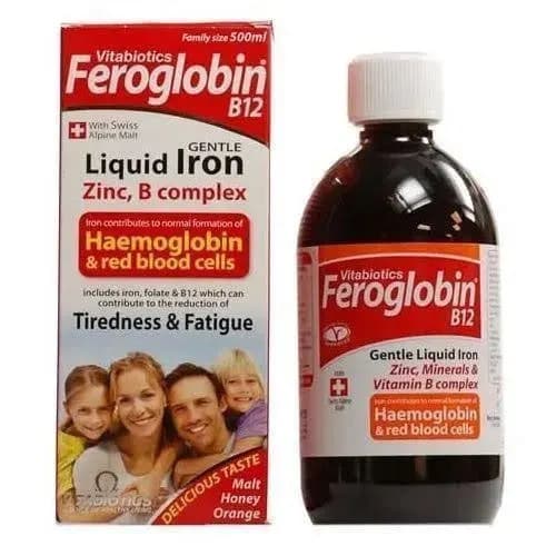 Vitabiotics Feroglobin B12 Liquid Iron - Mineral - Vitamin B Complex Blood Tonic - 200ml