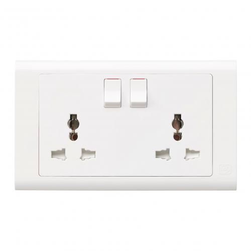 Essentials 13A 2G DP Switched Socket- International Flush