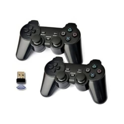 USB Double Wireless Game Pad - Black