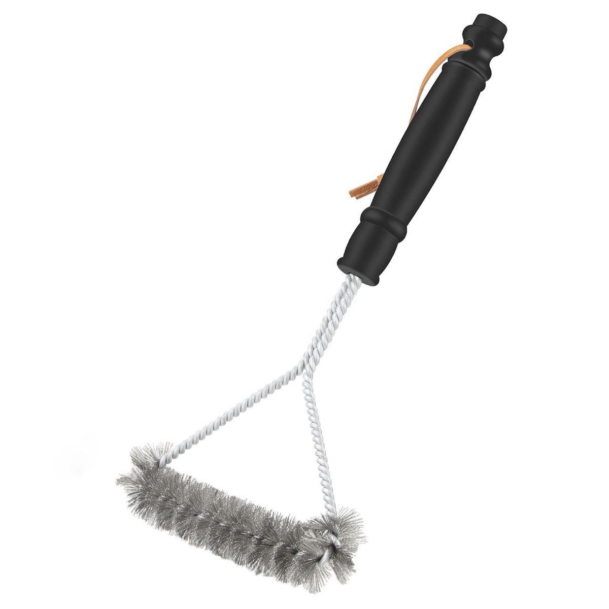 Grill Cleaning Brush 3-Sided BBQ Wire Brush with Hanging Loop BBQ Cleaning Brush Barbecue Cleaner for Gas Charcoal Porcelain Grill Tools