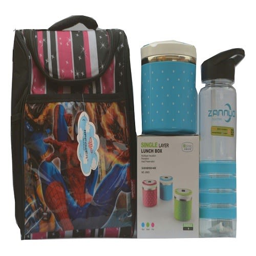 3pcs Spiderman Lunch Pack - Multicolour