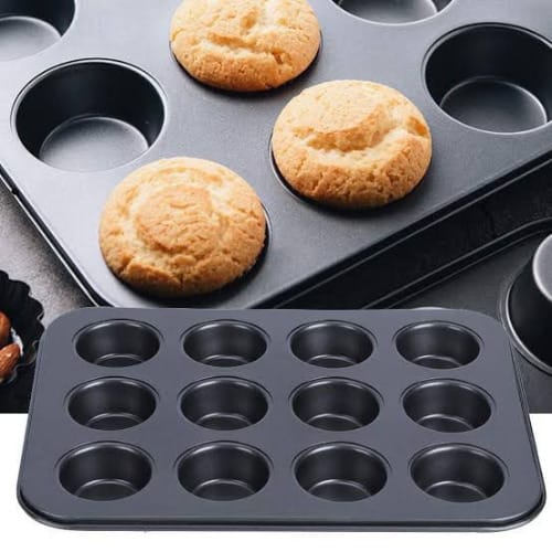 12 Holes Muffin Cake Pan-black