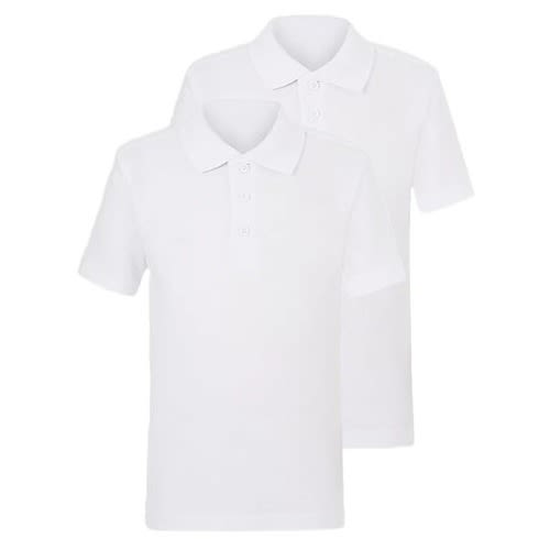 Short Sleeve School Polo Shirts 2-pack - 6-7 Years - White