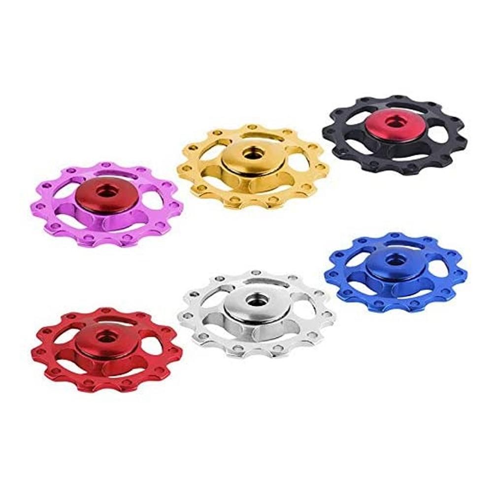 11T MTB Bicycle Rear Derailleur Jockey Wheels Jockey Wheel Ball Bearing Front Derailleur Guide Pulley, Silver