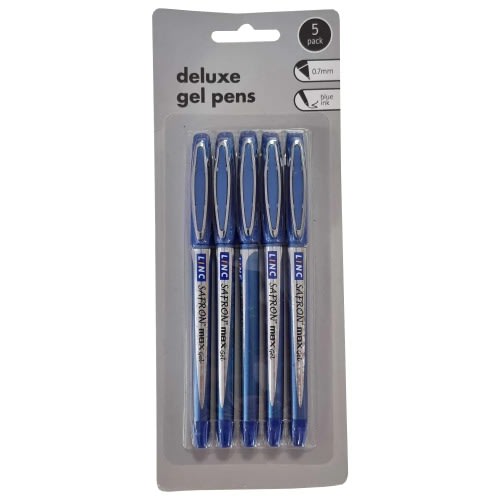 Gel Pens - 5 Pack - Blue