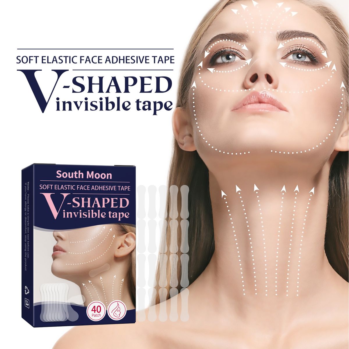40Pcs Face Lift Tape V-shaped Tighten Skin Invisible Patch