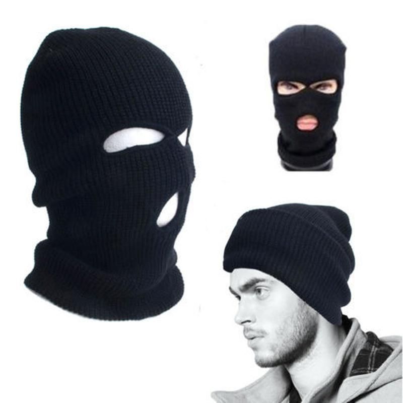 Balaclava Three Holes Knitted Full Face Ski Cover Mask Beanie Hat