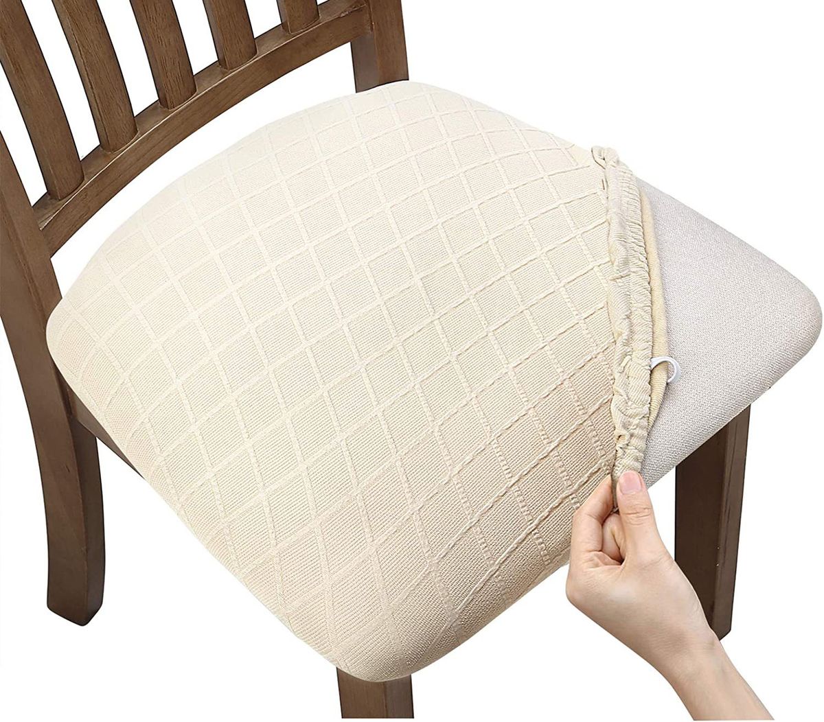 Rhombus Jacquard Chair Cushion Cover Hotel Restaurant Table