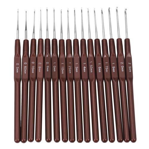 16pcs ABS Handle Crochet Hooks Handle Knitting Needles Set