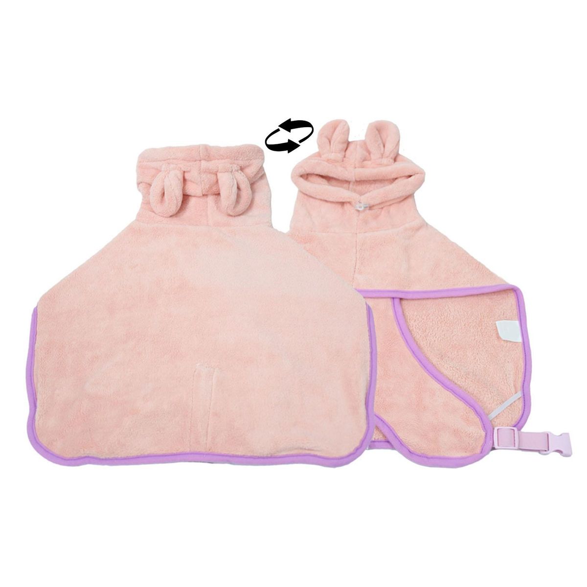 Pet Robe Towel Large Medium Small Dogs Cats Bath Gown Pink