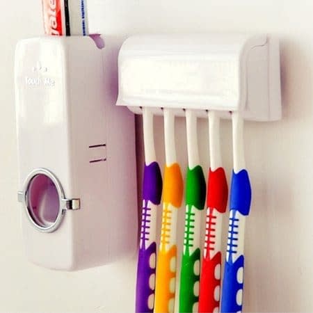 Tooth Brush Holder And Toothpaste Dispenser