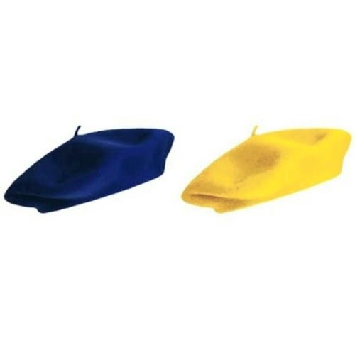 Big Berets  - Set Of 2  - Yellow & Blue