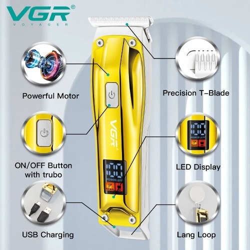 Vgr Hair Clipper - Electric Cordless Rechargeable Hair Cutting Machine - 500mAh
