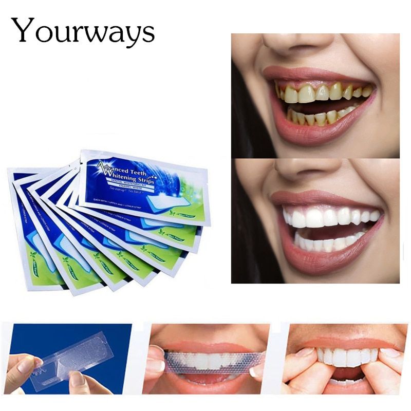 YOUWAYS Teeth Whitening Strips Tooth Whitening Stickers Tooth Bleaching Daily Use Whitening Oral Tooth Care Tool