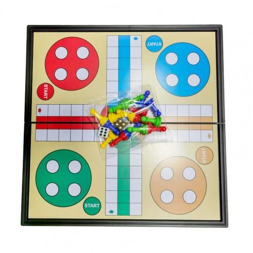 25cm Ludo Board Game Magnetic 5 In 1 Plastic With Folding Chessboard Ludo Chess For Kids Children