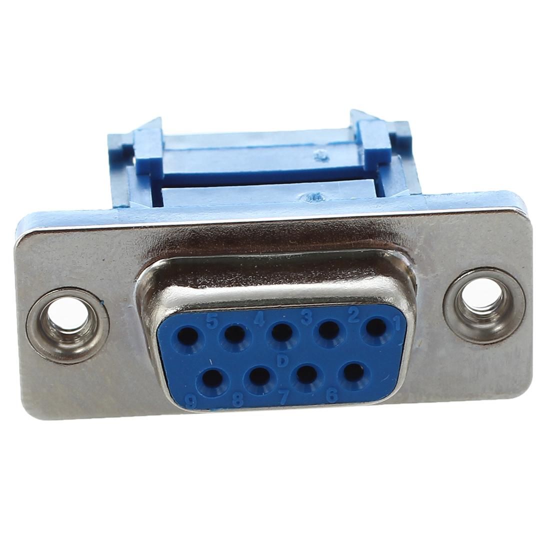 5 parts D-SUB 9-pin DB9 Female IDC crimp adapter plug for ribbon cable Blue