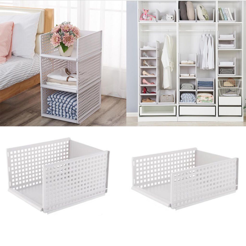 Multifunctional Stackable Plastic Cube Storage Shelves 42.5X33X25cm