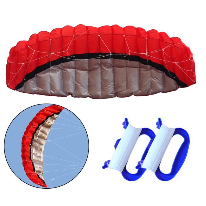 Stunt Power Kite Inflatable Parafoil Parachute Outdoor Flying Wing Red