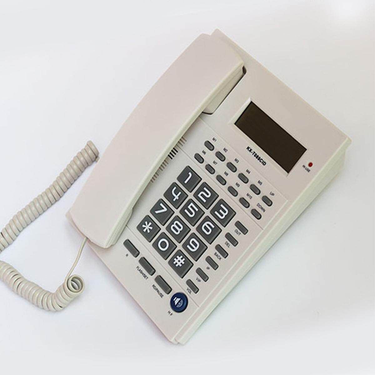 New White Desktop Home Business Office Corded Phone Telephone Hands Free White (white)