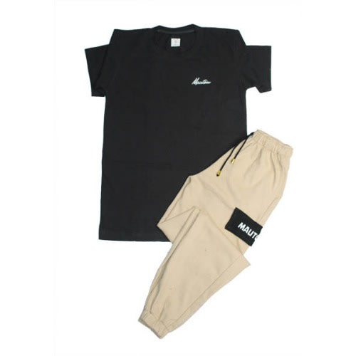 Men's 2-in-1 Privo Tshirt And Cargo Brown Pants