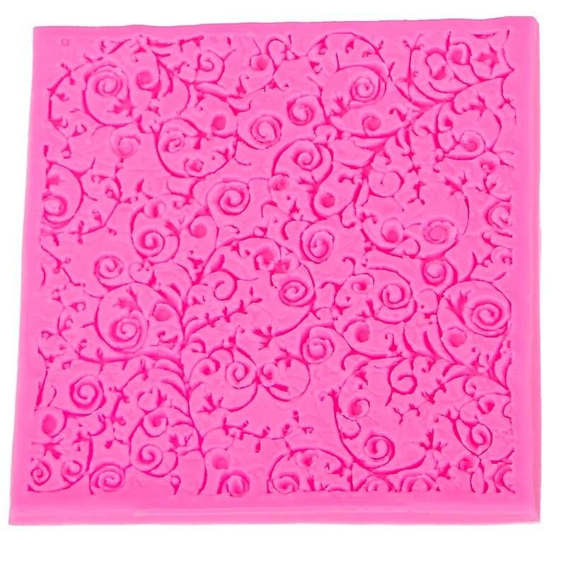 Lace Square Silicone Mold chocolate Fondant moulds baking DIY party cake Decorating Tools  F0490