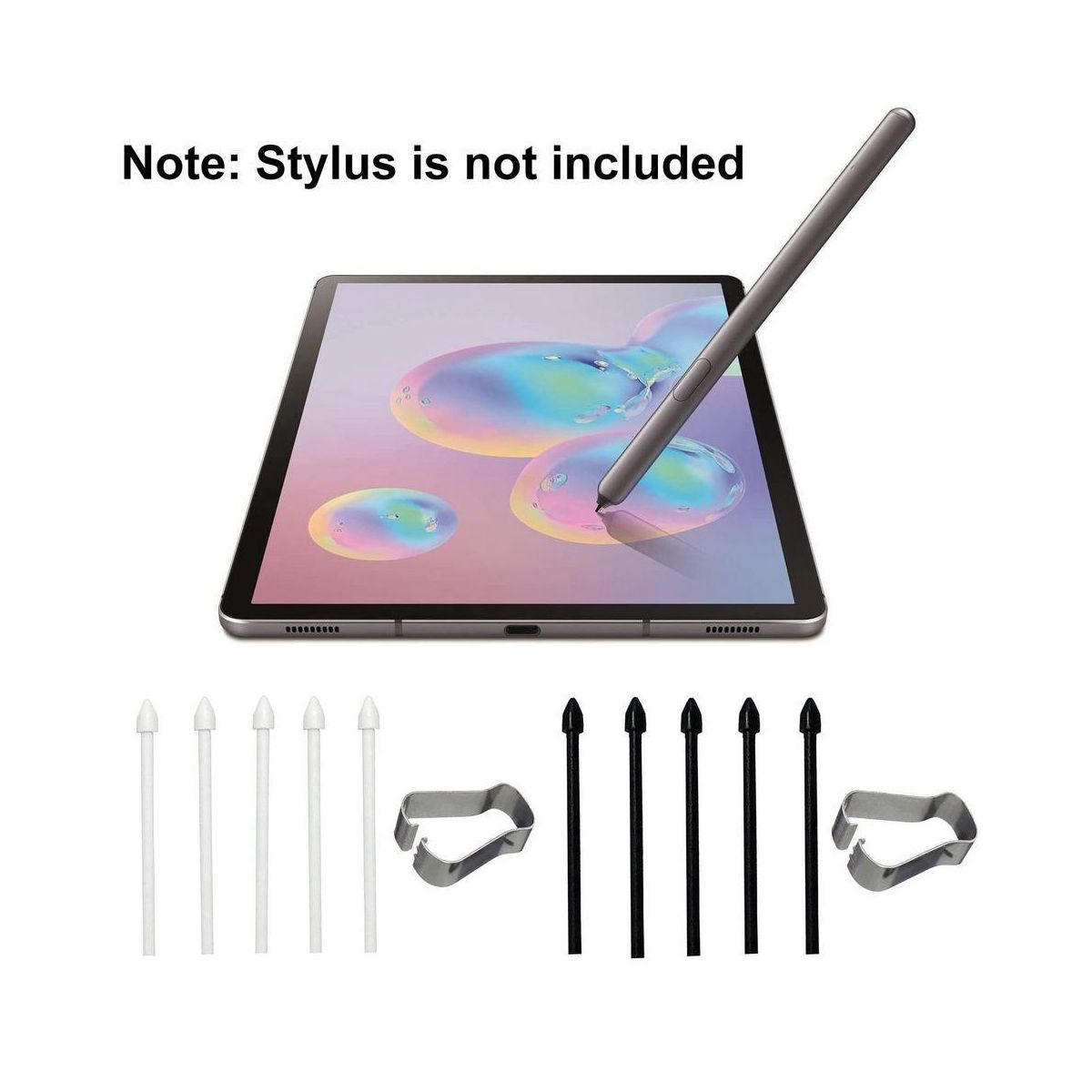 10Pcs Touch Stylus Tips Nibs with Metal Clip for Samsung