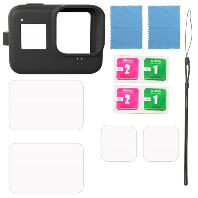 Silicone Full Cover Action Camera Protective Case Kit-Black