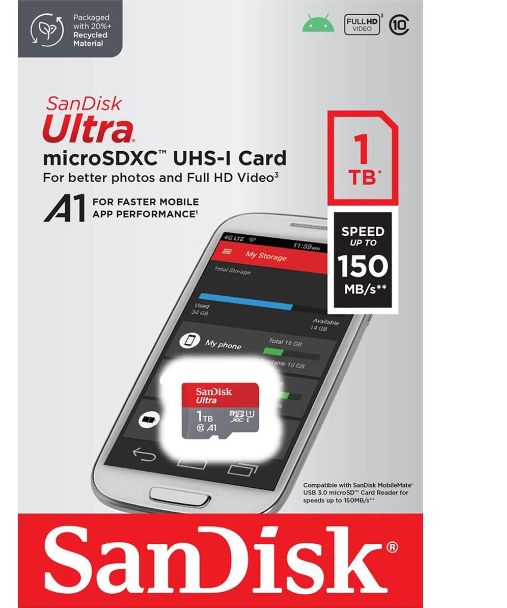 1tb Ultra MicroSDXC UHS-I Card- 150mb/s