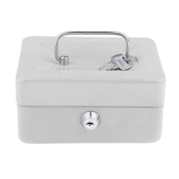 Portable Mini Money Box Coin Cash Case Holder Tray Cashier Box White