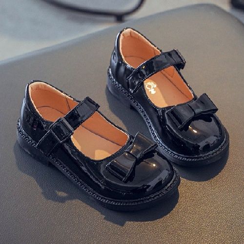 Girls Quality  School Shoes - Black