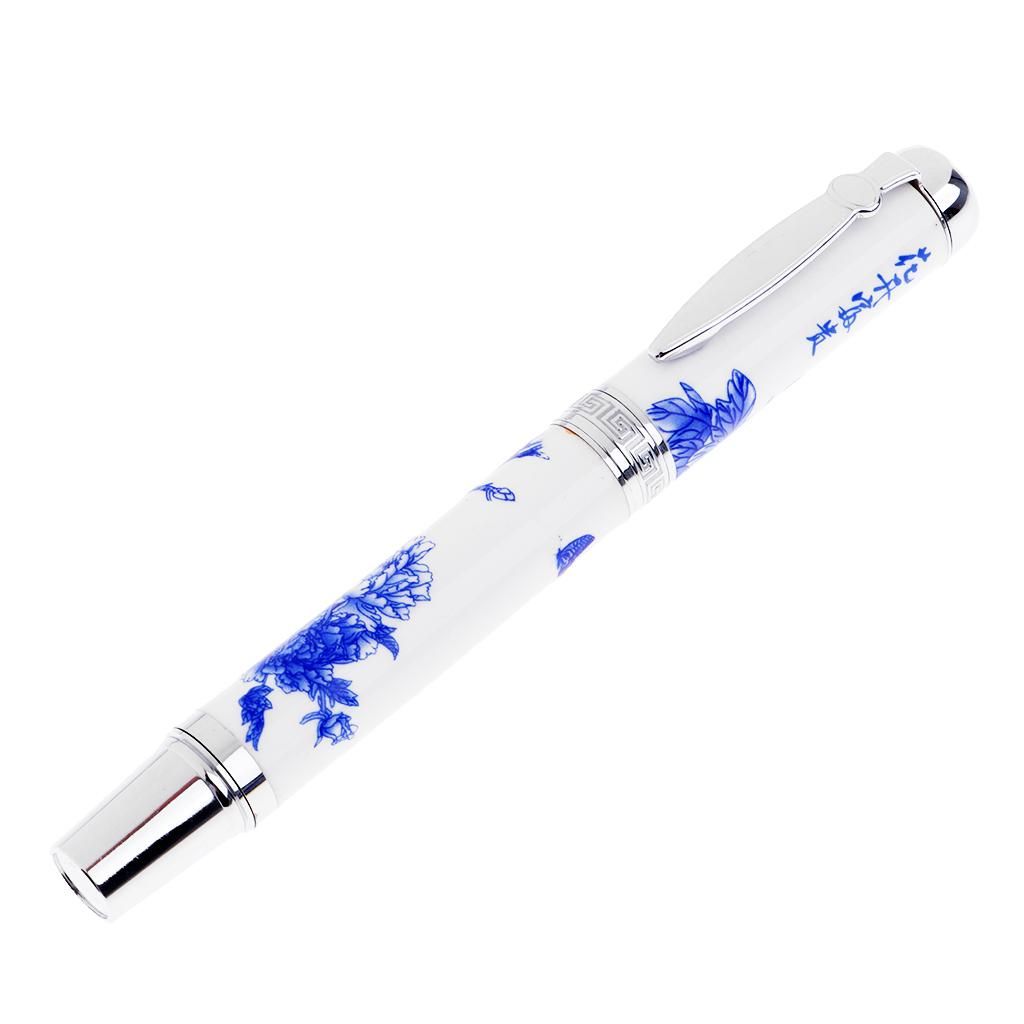 Chinese Blue And White Porcelain Rollerball Students Ballpoint Pen 0