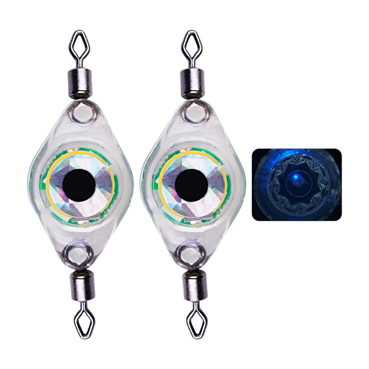 2Pcs LED Attractants Fishing Bait Luminous Underwater LED Lights Blue