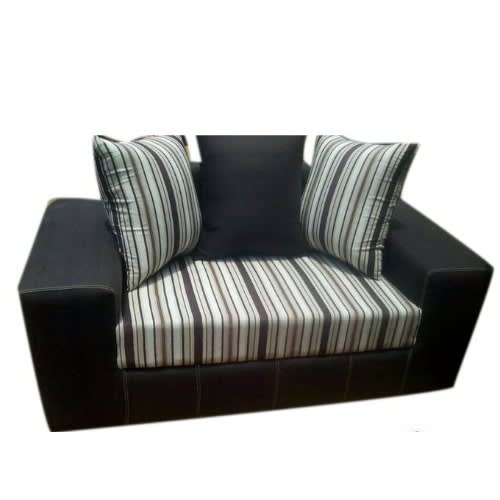 Brown Striped Double Seater Sofa