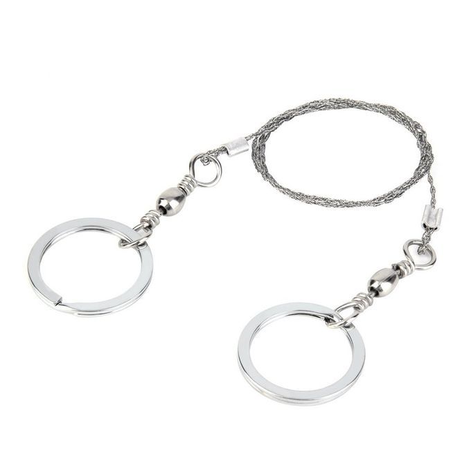 Portable Emergen Y Survival Gear Stainless Steel Wire   Outdoor Tool-silver