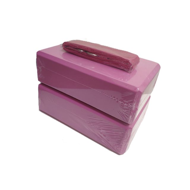 2 Pcs Eva Yoga Block 1pcs Yoga Belt Pilates Brick Strap 5