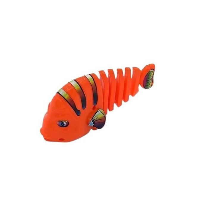 TD Clockwork Swing Fish Cat Dog Toy Orange
