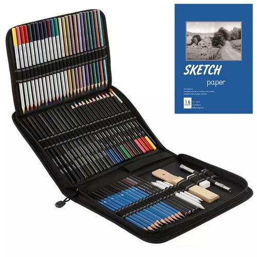 73-Piece Professional Drawing Pencils And Sketch Set