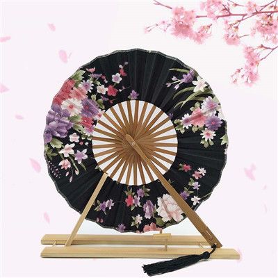 Fan Lady Round Windmill Favor Cherry Fan And Dance 5Colores Japanese Fan Folding Wind Pocket Wedding Hand Party Gift Fan Blossom