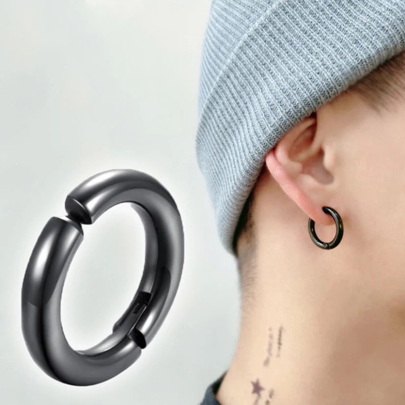 PAIRS EARRINGS WITHOUT HOLES UNISEX PUNK HOOP CLIP ON