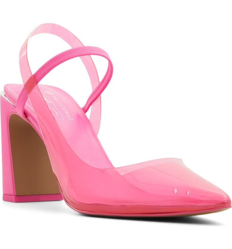 Yris Clear Slingback Pump - Bright Pink