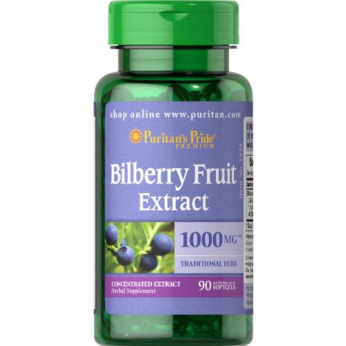Bilberry Fruit Extract - 1000mg - 90 Softgels