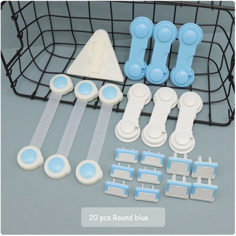 20pcs Baby Safety Lock Cartoon Bear Home Child Stopper For Door Refrigerator Lock Plastic Chest Of Drawers Baby Goods Safe Lock