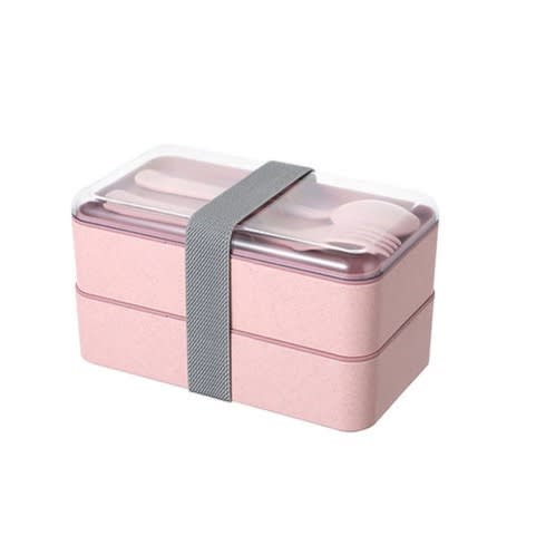 Double Layer Bento Box - 1000ml - Pink