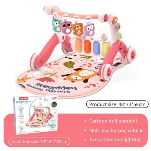 6 In 1 Pedal Piano Baby Activity Fitness Mat With Music And Light Baby Walker