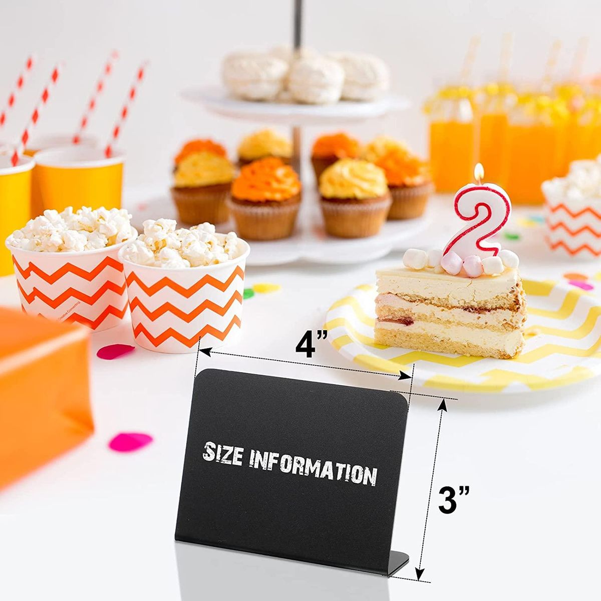 20Pcs 4 x 3 Inches Mini Chalkboard Table Tent Sign