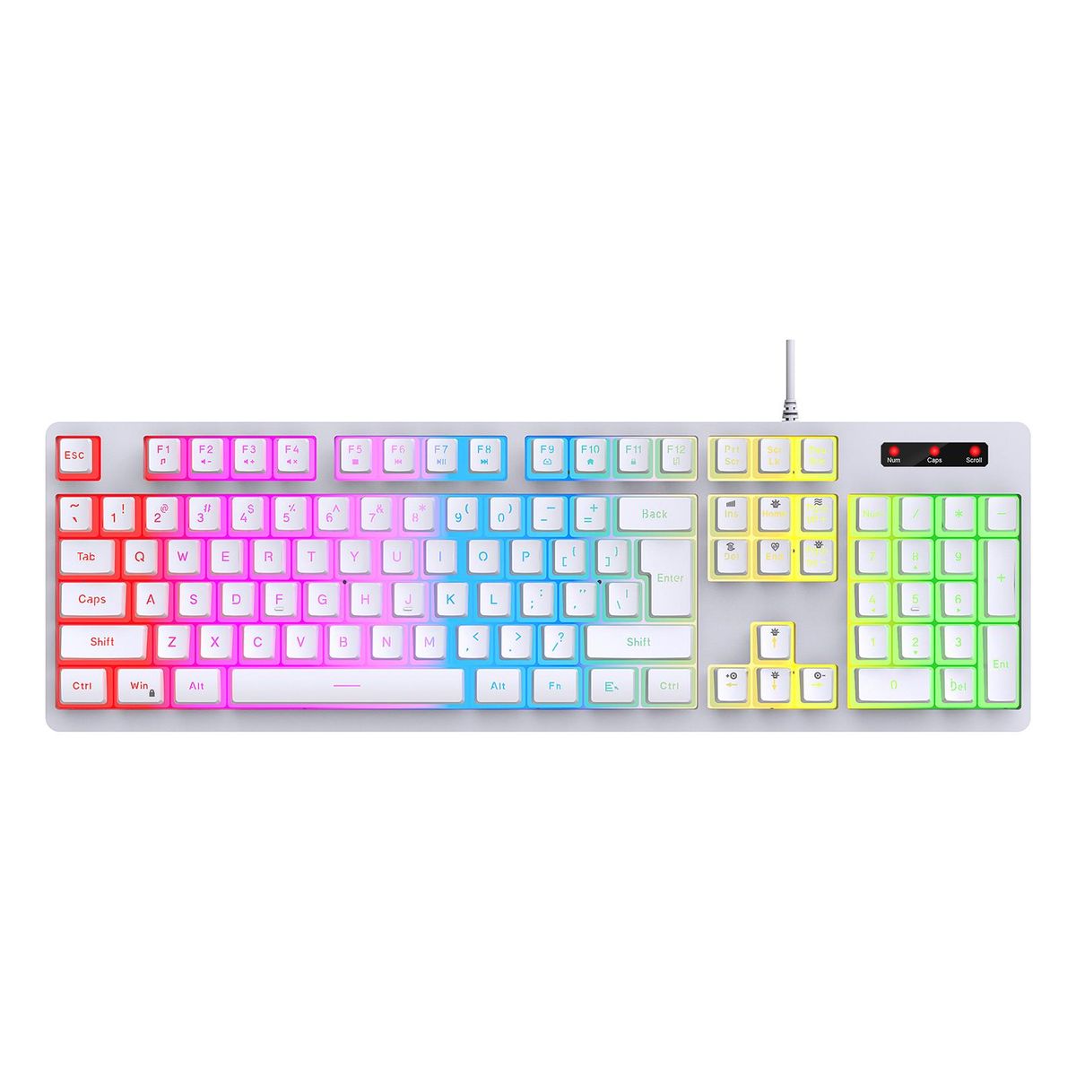HXSJ L200 RGB Keyboard 104-Key Wired Gaming Keyboard Backlit Led Keyboard Mechanical Keyboard RGB Backlit Gaming Keyboard USB Wired   with ABS Pudding Keycaps for PC-connected TV And Compatible with Windows, Android, Chrome OS, Laptop