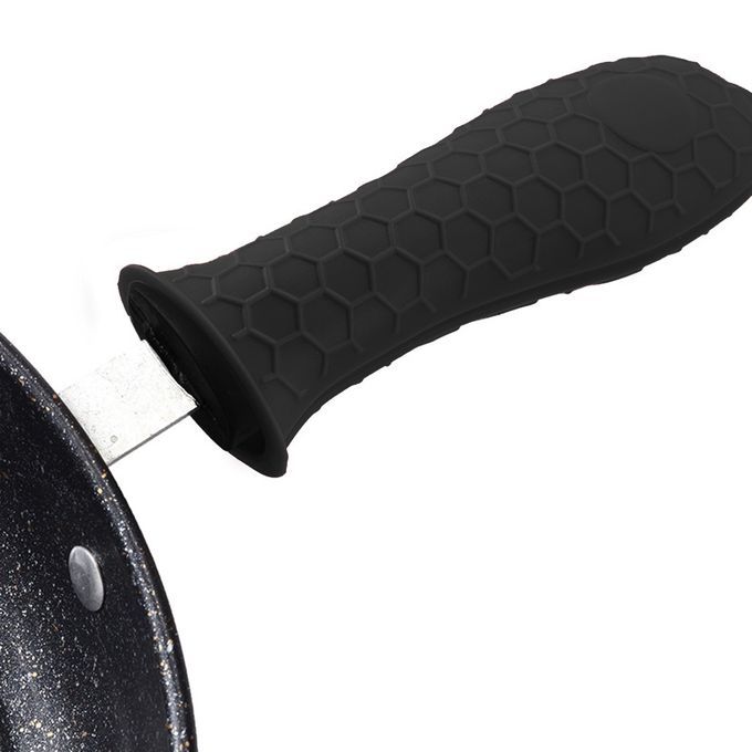 Silicone Pot Holder Sleeve Pot Frying Pan Handle Cover Grip Black